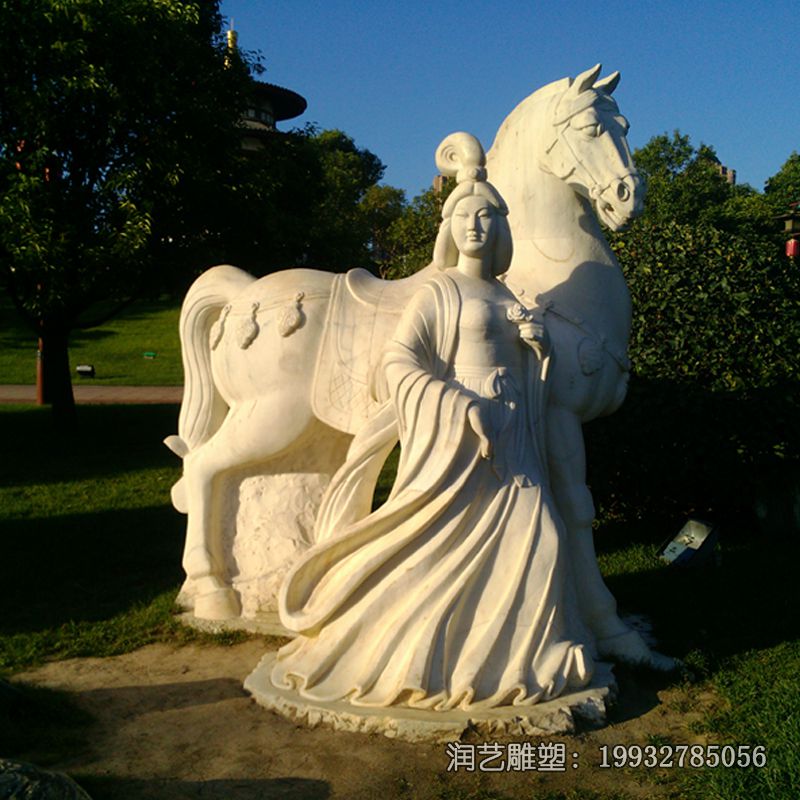 石雕动物马庭院雕塑 石雕动物马庭院雕塑
