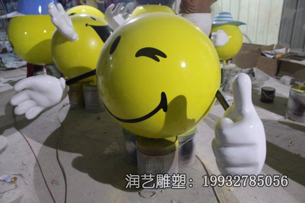 玻璃钢酒店笑脸雕塑 玻璃钢酒店笑脸雕塑