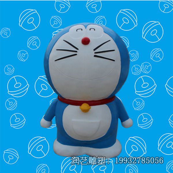 玻璃钢公园哆啦A梦卡通雕塑 玻璃钢公园哆啦A梦卡通雕塑