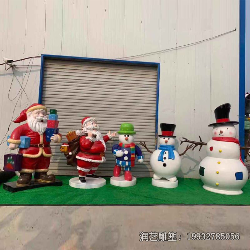广场玻璃钢雪人卡通雕塑 广场玻璃钢雪人卡通雕塑