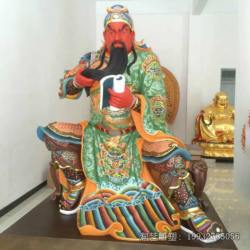 户外玻璃钢关公雕塑 户外玻璃钢关公雕塑