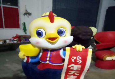 玻璃钢鸡卡通雕塑
