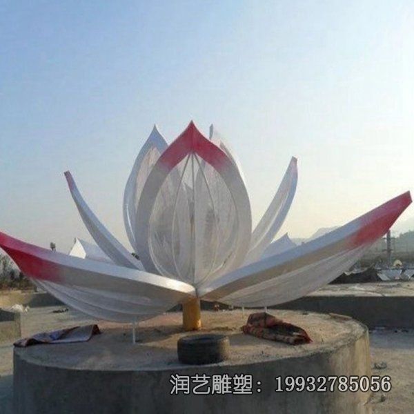 不锈钢公园荷花雕塑 不锈钢公园荷花雕塑
