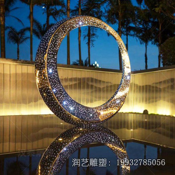不锈钢小区月亮景观雕塑 不锈钢小区月亮景观雕塑