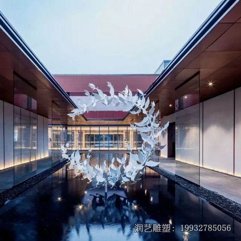 酒店不锈钢抽象鸽子雕塑 酒店不锈钢抽象鸽子雕塑