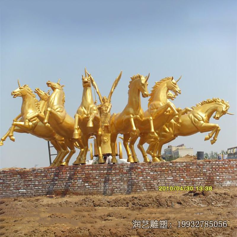 园林铜雕阿波罗战车雕塑 园林铜雕阿波罗战车雕塑