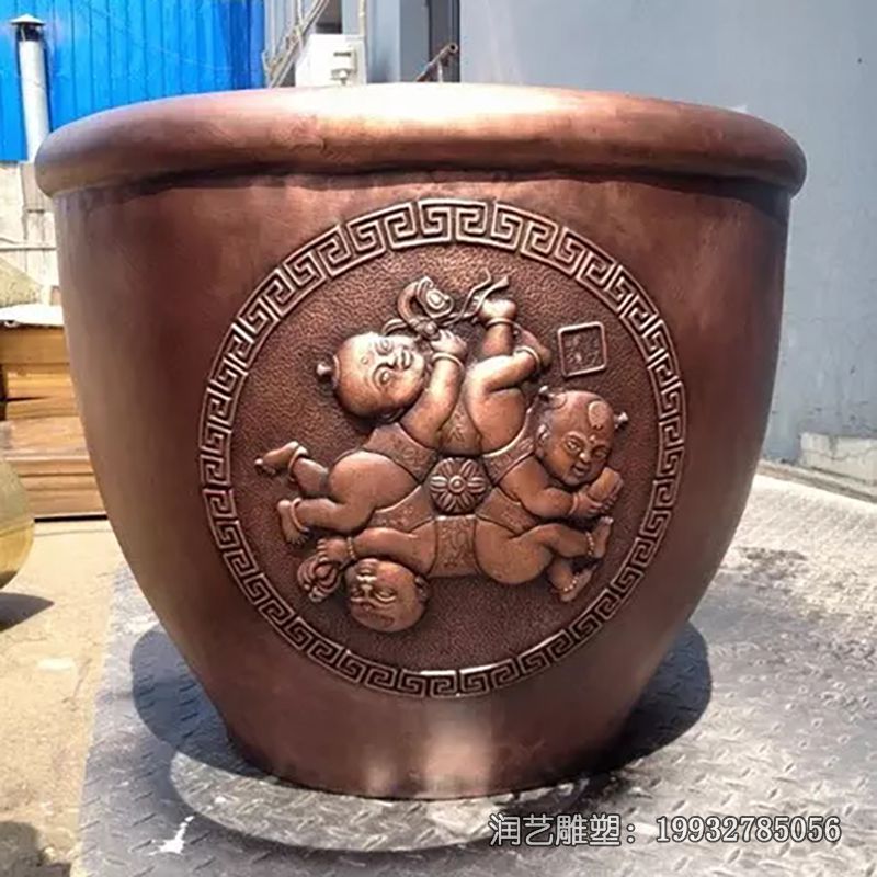 别墅铜雕水缸雕塑 别墅铜雕水缸雕塑