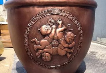 别墅铜雕水缸雕塑