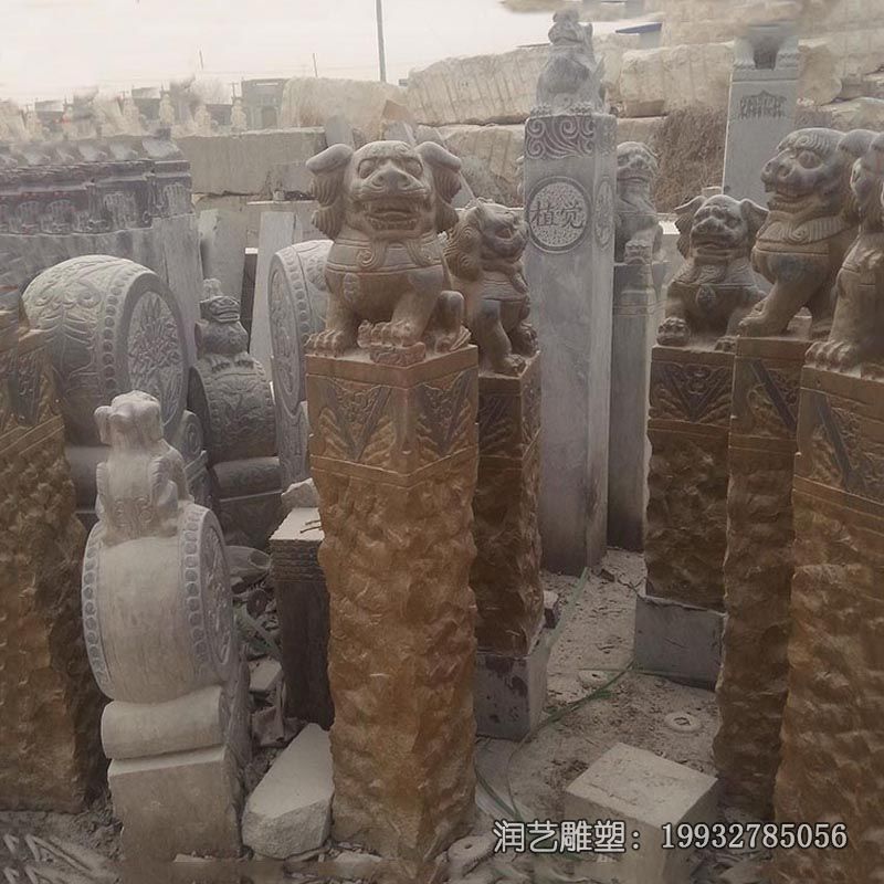 广场石雕拴马桩雕塑 广场石雕拴马桩雕塑