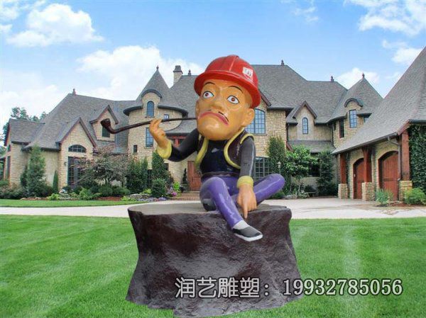 玻璃钢户外光头强雕塑 玻璃钢户外光头强雕塑