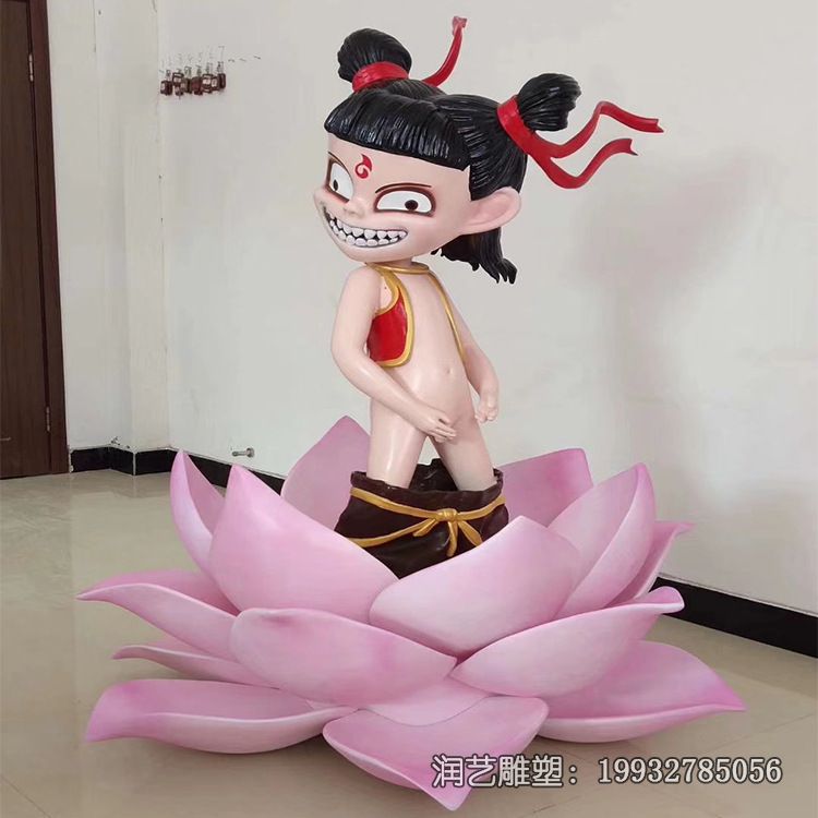园林玻璃钢哪吒人物雕塑 园林玻璃钢哪吒人物雕塑