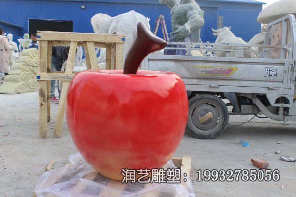 玻璃钢城市景观苹果雕塑 玻璃钢城市景观苹果雕塑