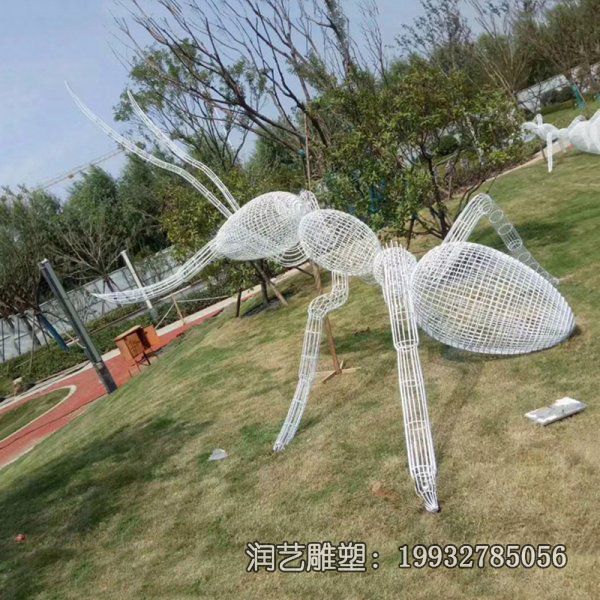 不锈钢公园镂空蚂蚁雕塑 不锈钢公园镂空蚂蚁雕塑