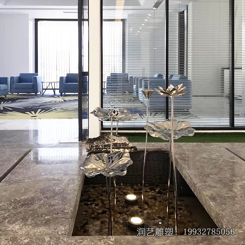 小区景观不锈钢荷叶雕塑 小区景观不锈钢荷叶雕塑