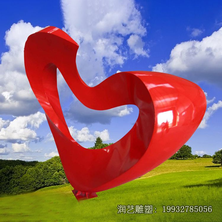 公园不锈钢抽象心形雕塑 公园不锈钢抽象心形雕塑