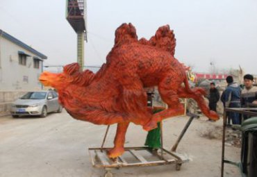 玻璃钢户外骆驼动物雕塑