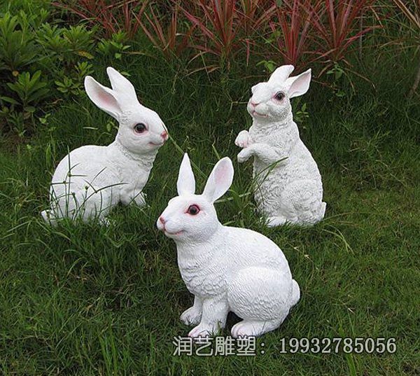 草坪玻璃钢兔子雕塑 草坪玻璃钢兔子雕塑