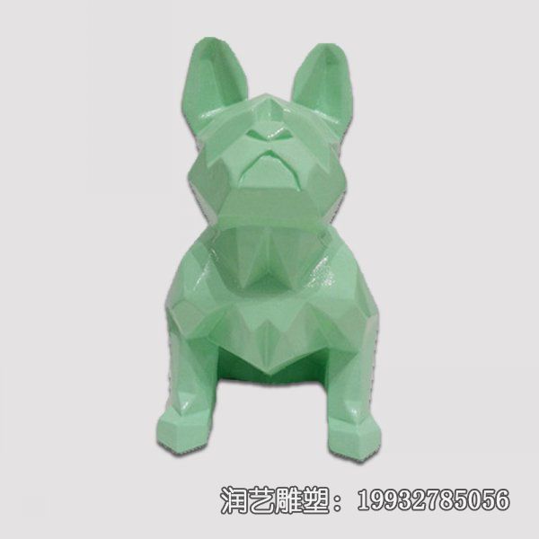 抽象玻璃钢狗动物雕塑 抽象玻璃钢狗动物雕塑