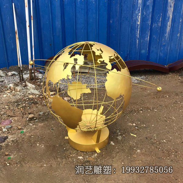 广场地球仪不锈钢雕塑 广场地球仪不锈钢雕塑
