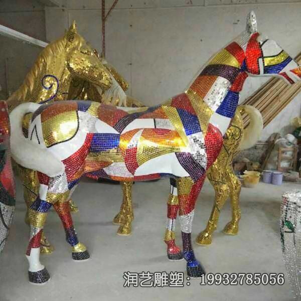 街道动物不锈钢马雕塑 街道动物不锈钢马雕塑