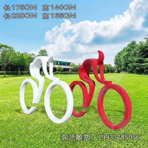 公园不锈钢骑车抽象雕塑 公园不锈钢骑车抽象雕塑