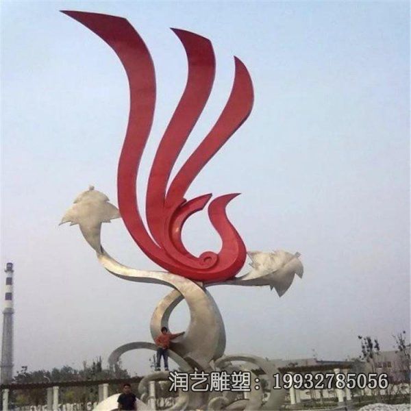 不锈钢城市凤凰动物雕塑 不锈钢城市凤凰动物雕塑
