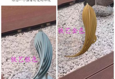 不锈钢公园鱼抽象雕塑