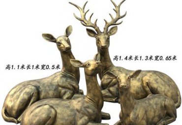 铜雕动物鹿雕塑