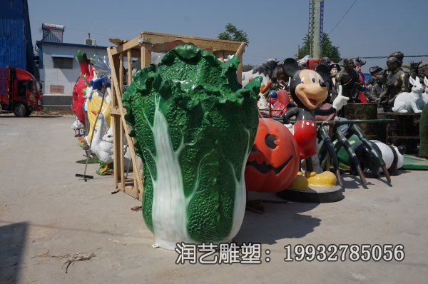 小区玻璃钢景观白菜雕塑 小区玻璃钢景观白菜雕塑