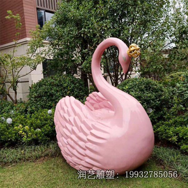 小区玻璃钢天鹅动物雕塑 小区玻璃钢天鹅动物雕塑