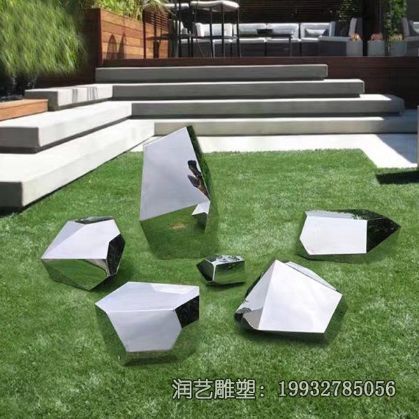 不锈钢小区景观石头雕塑 不锈钢小区景观石头雕塑