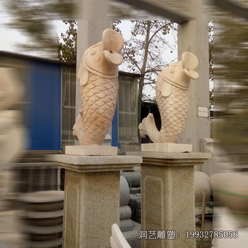 石雕动物鱼雕塑 石雕动物鱼雕塑
