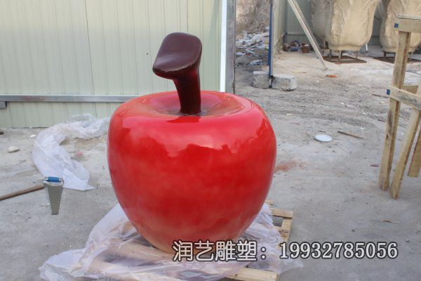 城市景观玻璃钢苹果雕塑 城市景观玻璃钢苹果雕塑