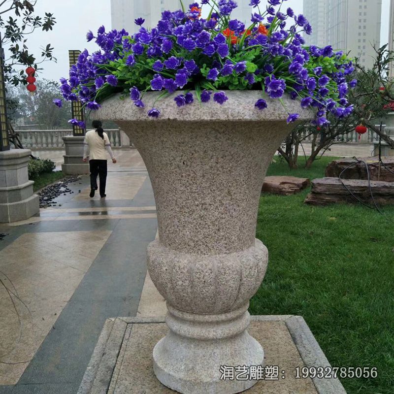 石雕街道花盆雕塑 石雕街道花盆雕塑