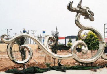 不锈钢广场抽象龙雕塑