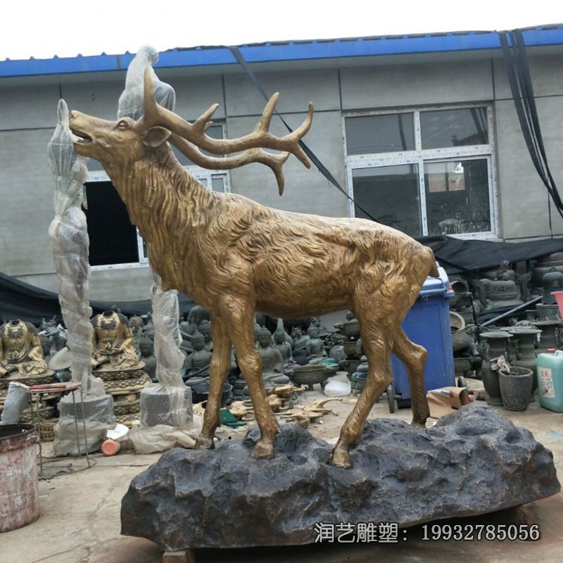 铜雕动物鹿庭院雕塑 铜雕动物鹿庭院雕塑