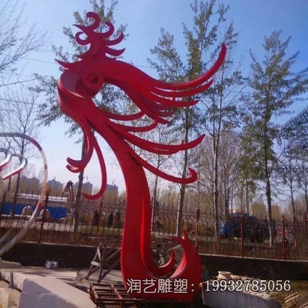 公园不锈钢凤凰雕塑 公园不锈钢凤凰雕塑
