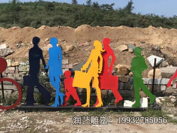 不锈钢人物购物雕塑 不锈钢人物购物雕塑