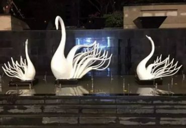 小区不锈钢抽象天鹅雕塑
