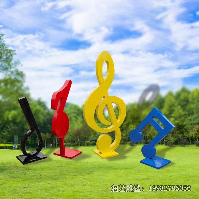草坪不锈钢景观音符雕塑 草坪不锈钢景观音符雕塑