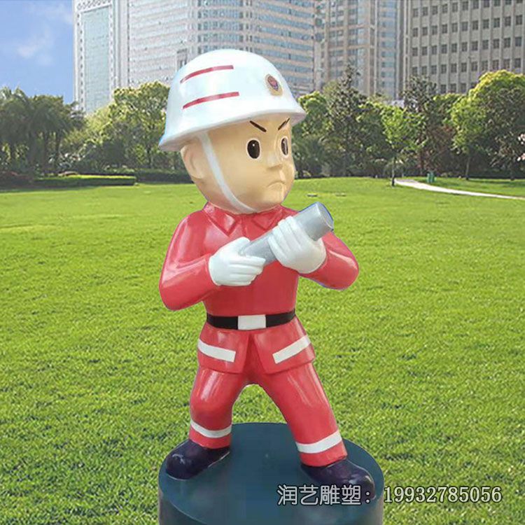 户外玻璃钢消防员雕塑 户外玻璃钢消防员雕塑