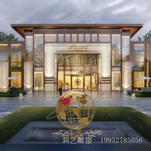 不锈钢酒店地球仪雕塑 不锈钢酒店地球仪雕塑