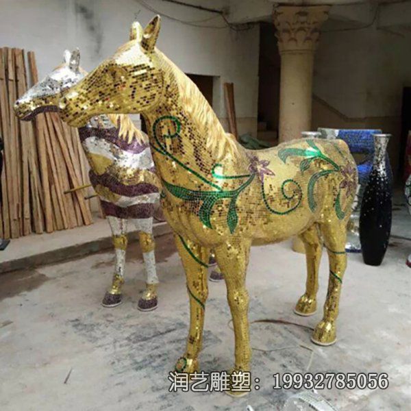 企业不锈钢动物马雕塑 企业不锈钢动物马雕塑