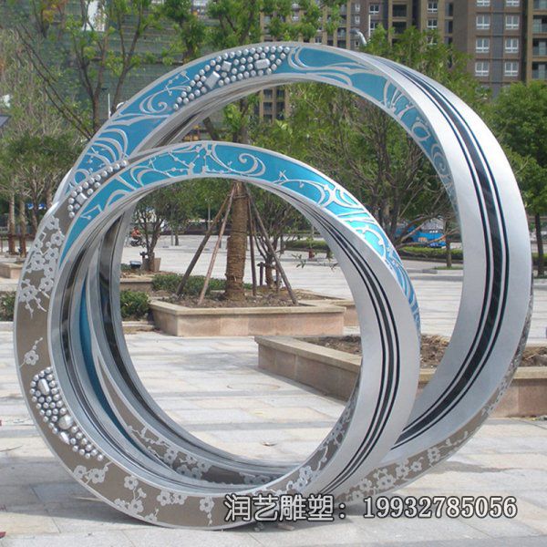 不锈钢公园圆环景观雕塑 不锈钢公园圆环景观雕塑