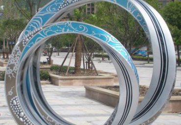 不锈钢公园圆环景观雕塑