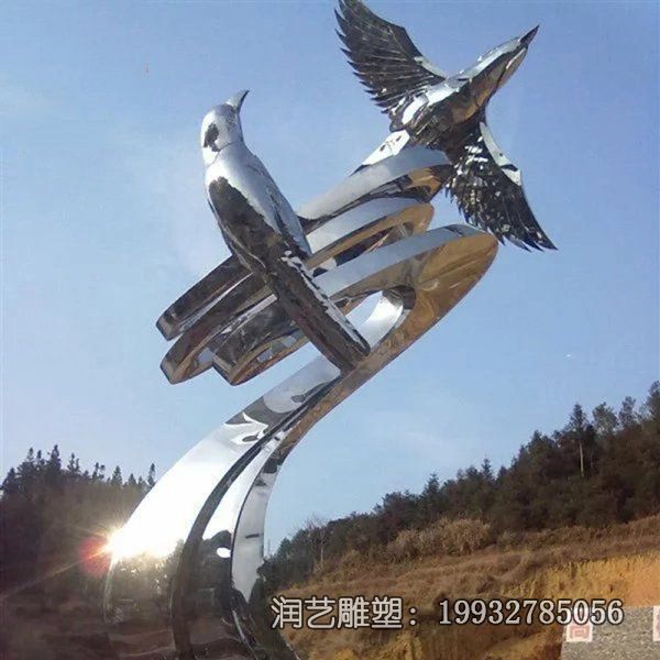 不锈钢户外鸟动物雕塑 不锈钢户外鸟动物雕塑