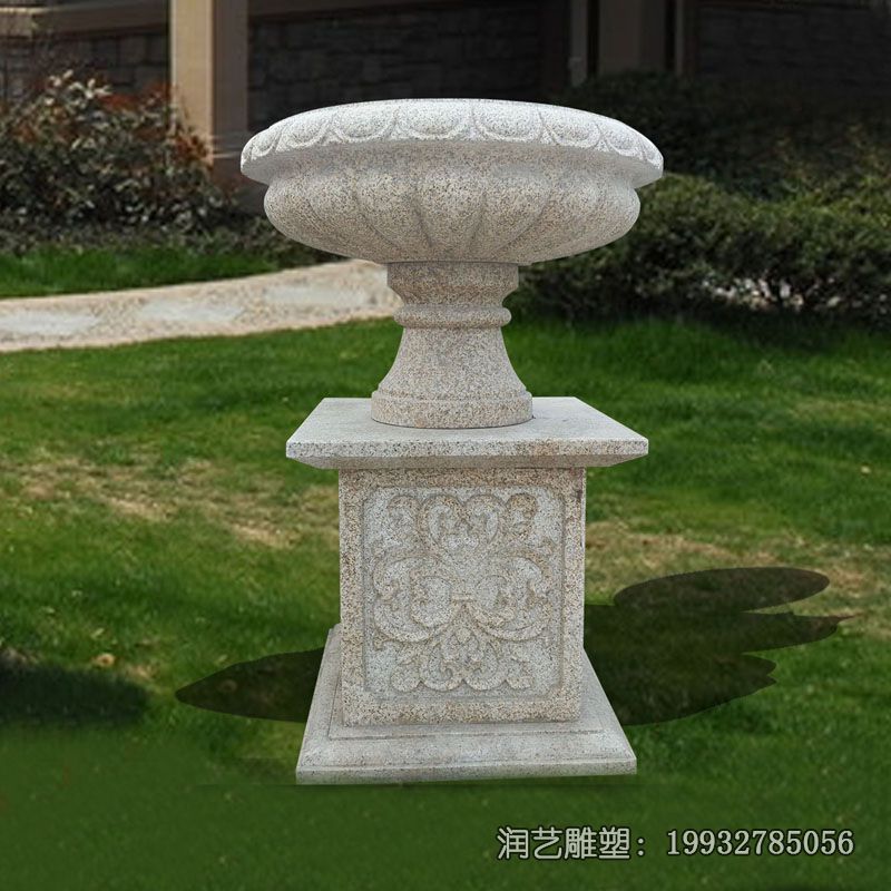 石雕花盆广场雕塑 石雕花盆广场雕塑