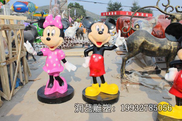 城市玻璃钢卡通米老鼠雕塑 城市玻璃钢卡通米老鼠雕塑