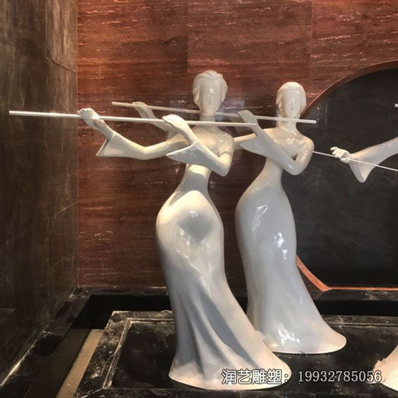 酒店玻璃钢音乐人抽象雕塑 酒店玻璃钢音乐人抽象雕塑