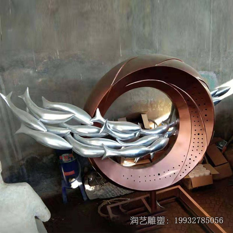 企业不锈钢鱼雕塑 企业不锈钢鱼雕塑